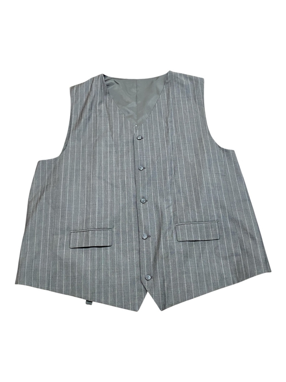 Gray Pinstripe Men's Dress Vest - Classic Tailored Style